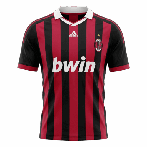 Maillot Retro Soccer AC Milan Accueil 2009 10 Front