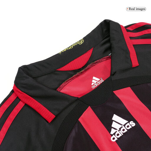 Retro Soccer Jersey AC Milan Home Long Sleeve 2006 07 Collar