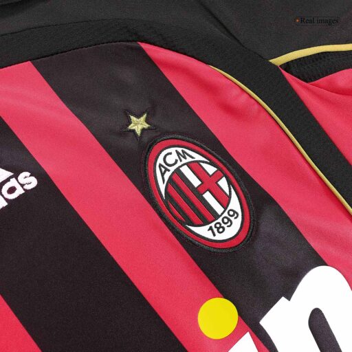Retro Soccer Jersey AC Milan Home Long Sleeve 2006 07 Detail-3