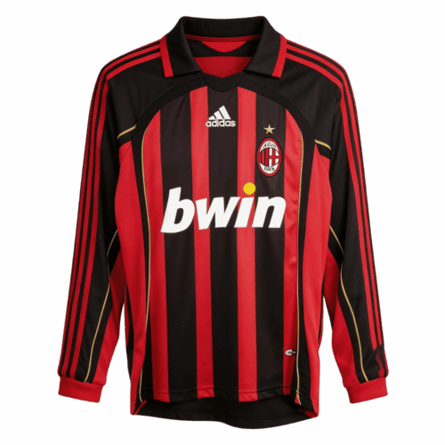 Retro Soccer Jersey AC Milan Home Long Sleeve 2006 07 Front