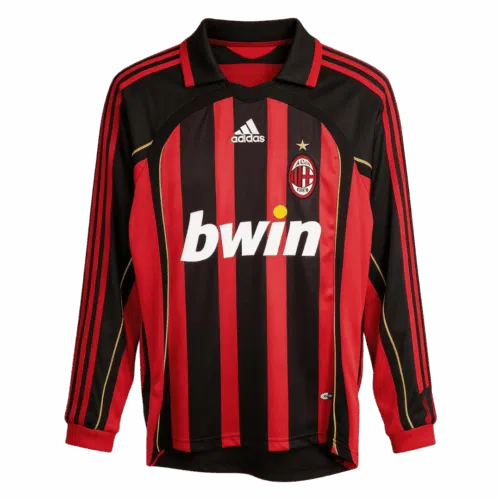 Retro Soccer Jersey AC Milan Home Long Sleeve 2006 07 Front