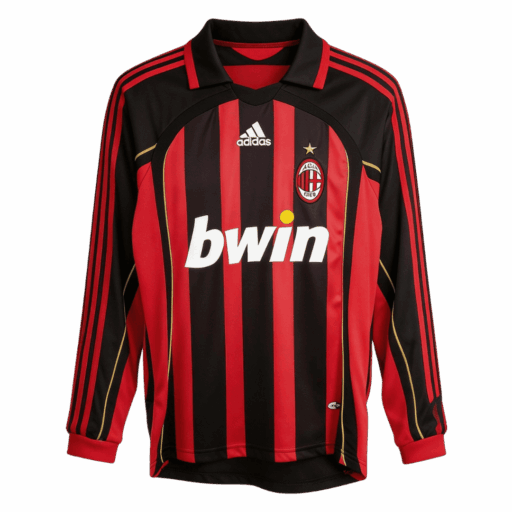 Retro Soccer Jersey AC Milan Home Long Sleeve 2006 07 Front