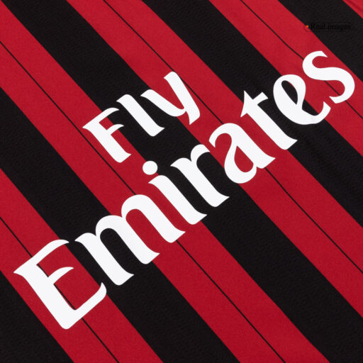 Retro Soccer Jersey AC Milan Home Long Sleeve 2013 14 Collar
