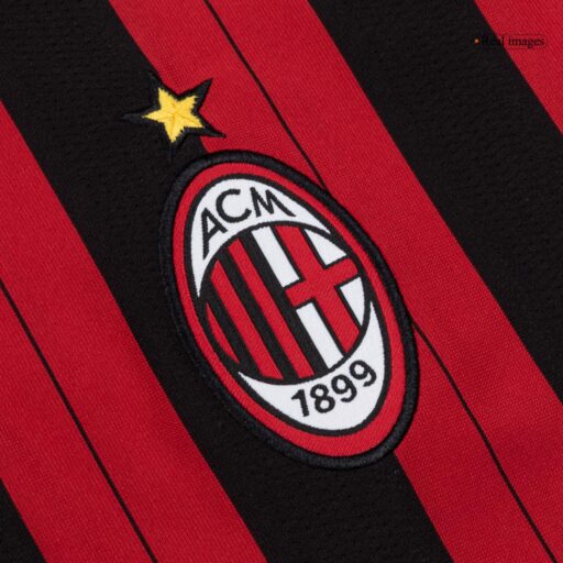 Retro Soccer Jersey AC Milan Home Long Sleeve 2013 14 Left-Side