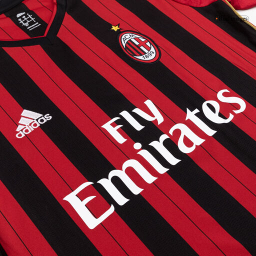 Retro Soccer Jersey AC Milan Home Long Sleeve 2013 14 Sleeve