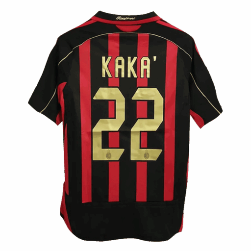 Retro Soccer Jersey KAKA 22 AC Milan Home 2006 07 Left-Side