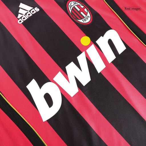 Retro Soccer Jersey KAKA 22 AC Milan Home Long Sleeve 2006 07 Badge
