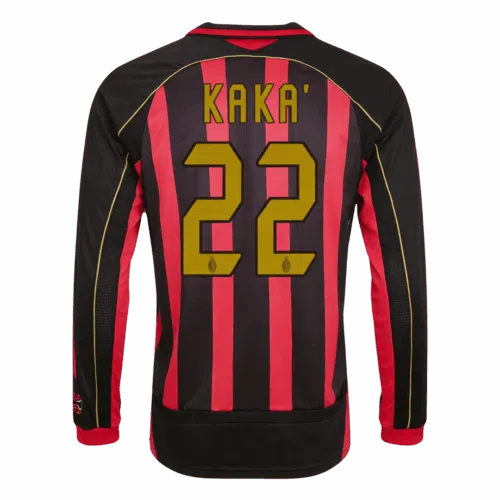 Retro Soccer Jersey KAKA 22 AC Milan Home Long Sleeve 2006 07 Front