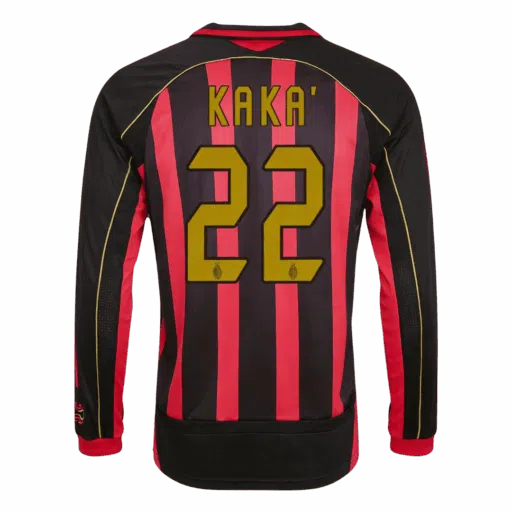 Retro Soccer Jersey KAKA' #22 AC Milan Home Long Sleeve 2006/07