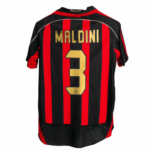 Camiseta de fútbol retro MALDINI 3 AC Milan Home 2006 07 Lado izquierdo