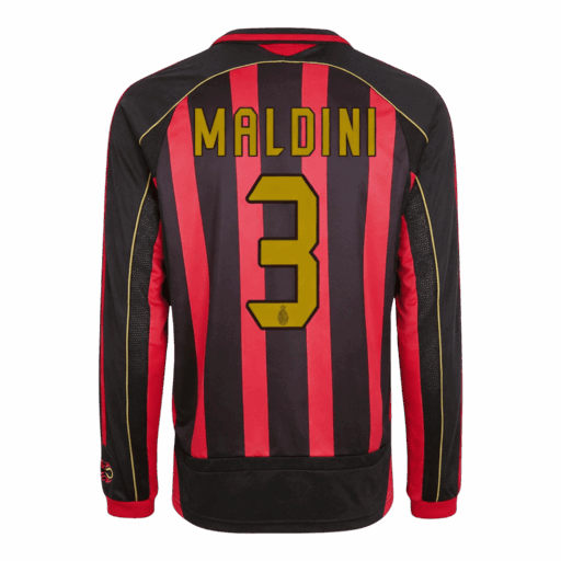 Maillot Retro Soccer MALDINI 3 AC Milan Home Manches Longues 2006 07 Avant