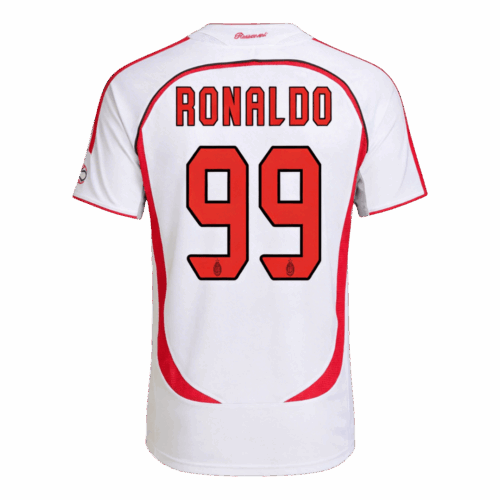 Maillot Retro Soccer RONALDO 99 AC Milan Extérieur 2006 07 UCL Avant