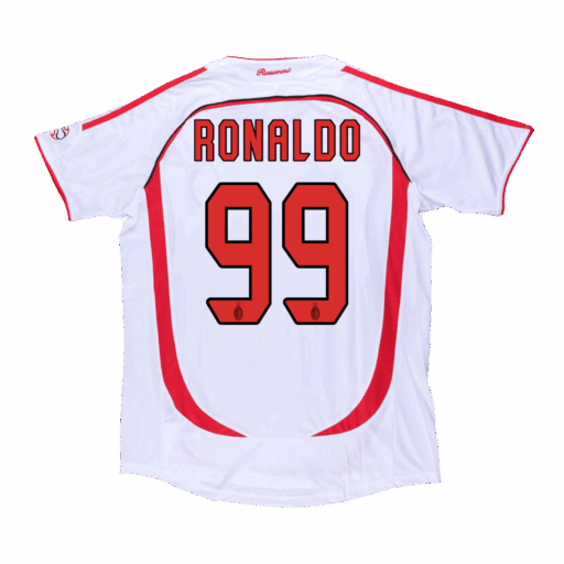 Maillot Retro Soccer RONALDO 99 AC Milan Extérieur 2006 07 UCL Gauche