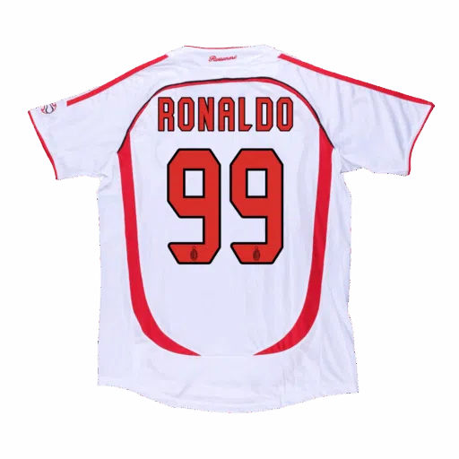 Retro Soccer Jersey RONALDO 99 AC Milan Away 2006 07 UCL Left-Side