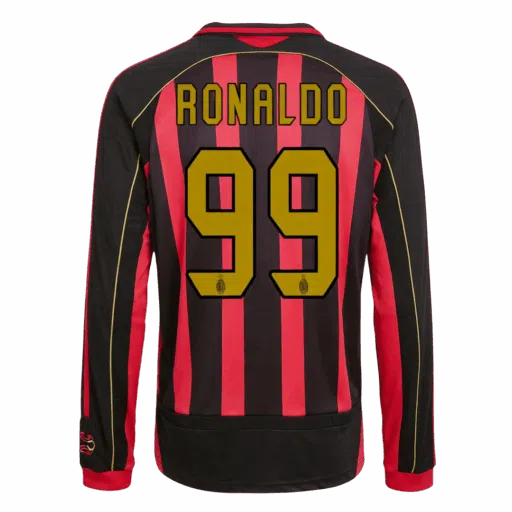  ACミラン RONALDO 99 ユニフォーム L Retro Soccer Jersey RONALDO #99 AC Milan Home Long Sleeve 2006/07